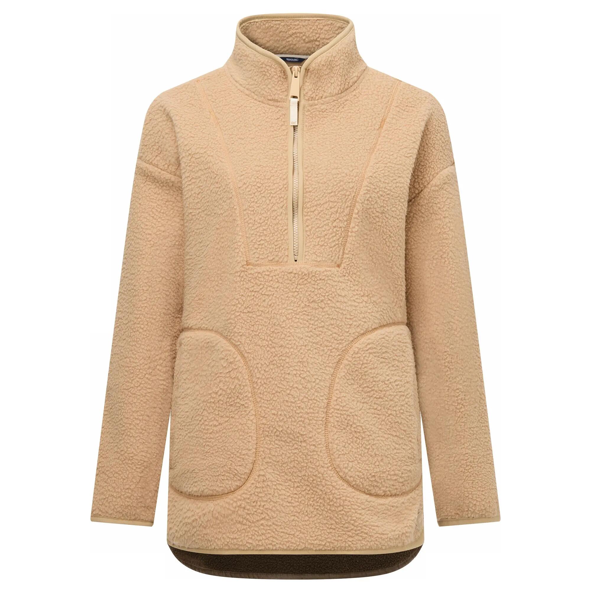 Damen-Fleecejacke von Frankie Borg (langer Schnitt, halber Reißverschluss) 8/11