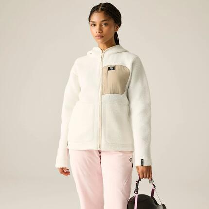 Pull à capuche en polaire Borg pour femme