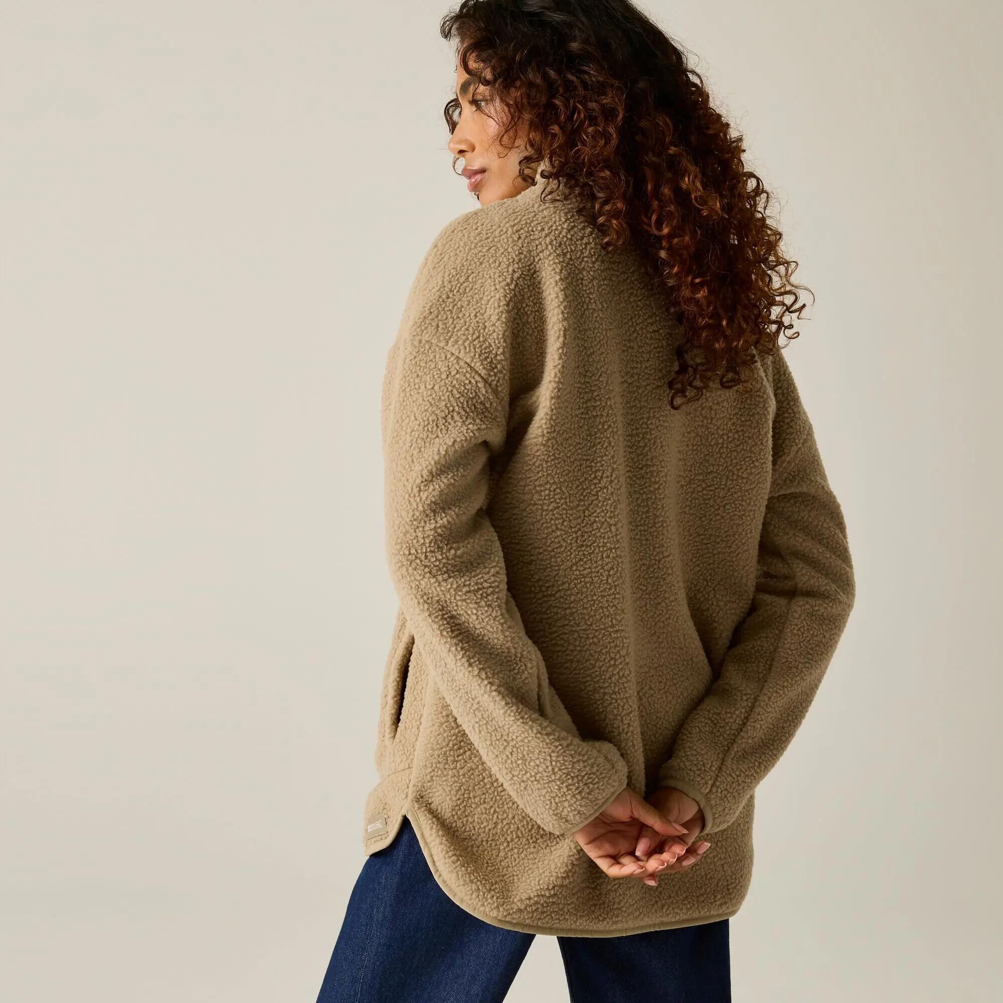 Damen-Fleecejacke von Frankie Borg (langer Schnitt, halber Reißverschluss) 3/11