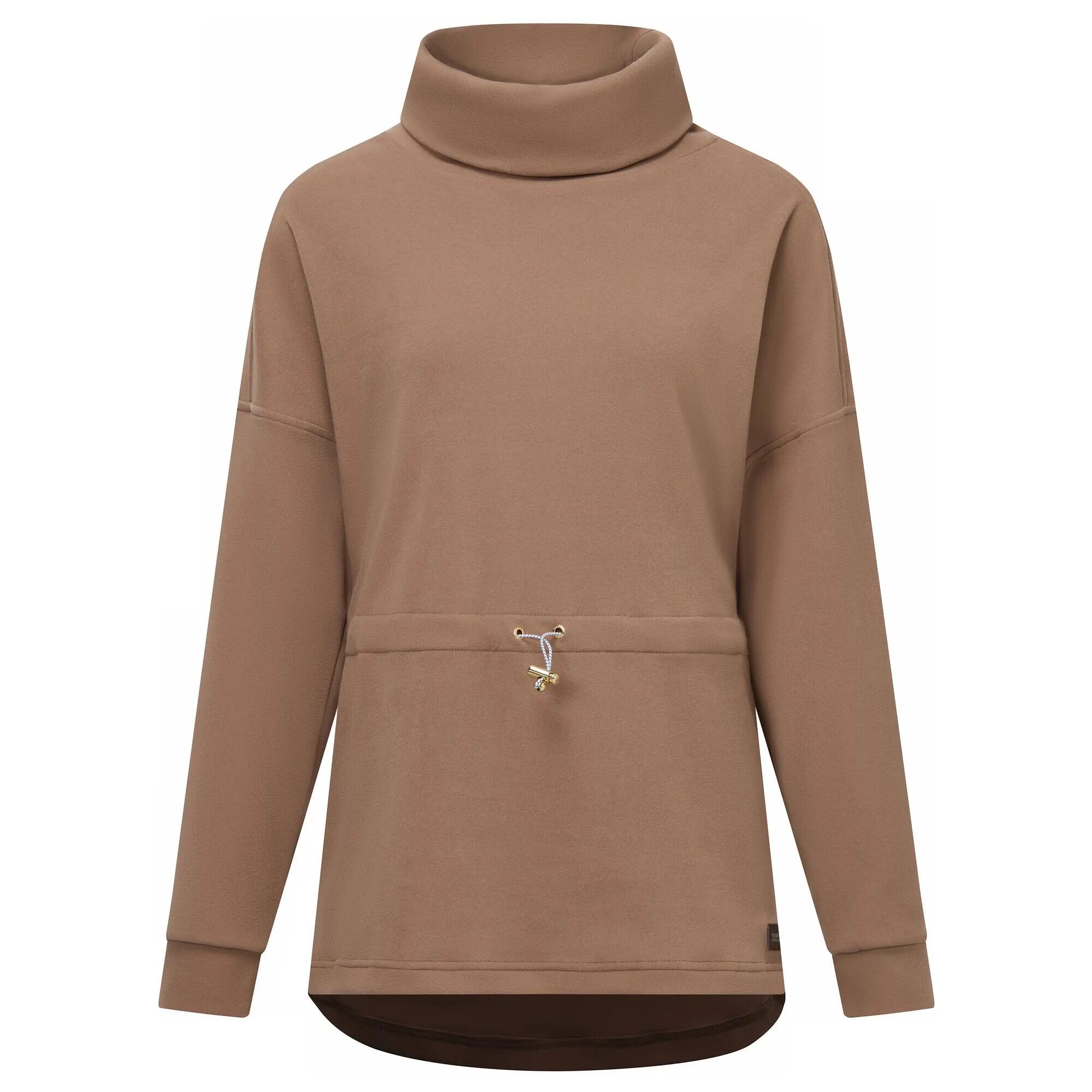 Damespullover van fleece met rolkraag 9/12