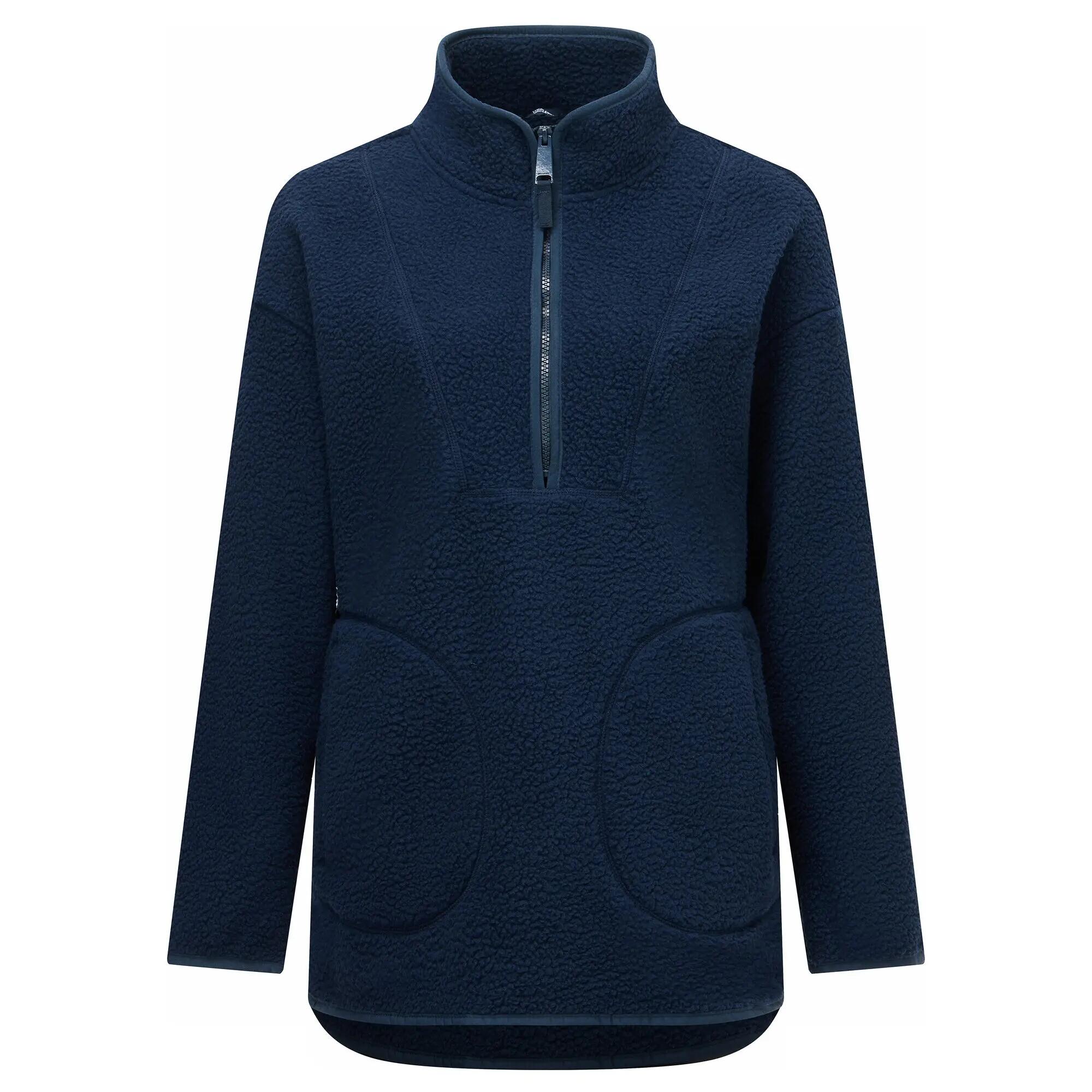 Damen-Fleecejacke von Frankie Borg (langer Schnitt, halber Reißverschluss) 9/12