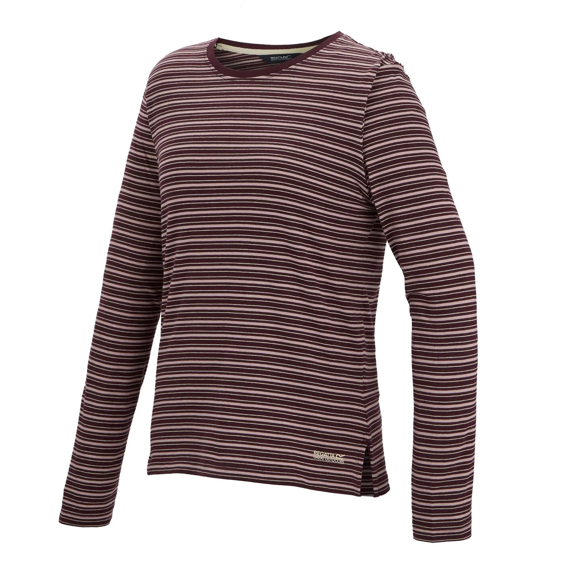 Dames Federica T-shirt met ronde hals, strepen en lange mouwen 9/10