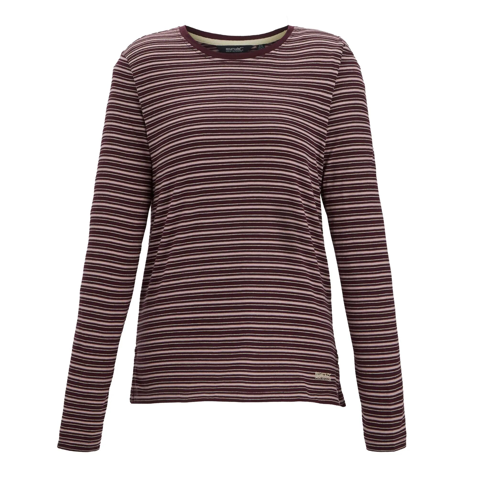 Dames Federica T-shirt met ronde hals, strepen en lange mouwen 7/10