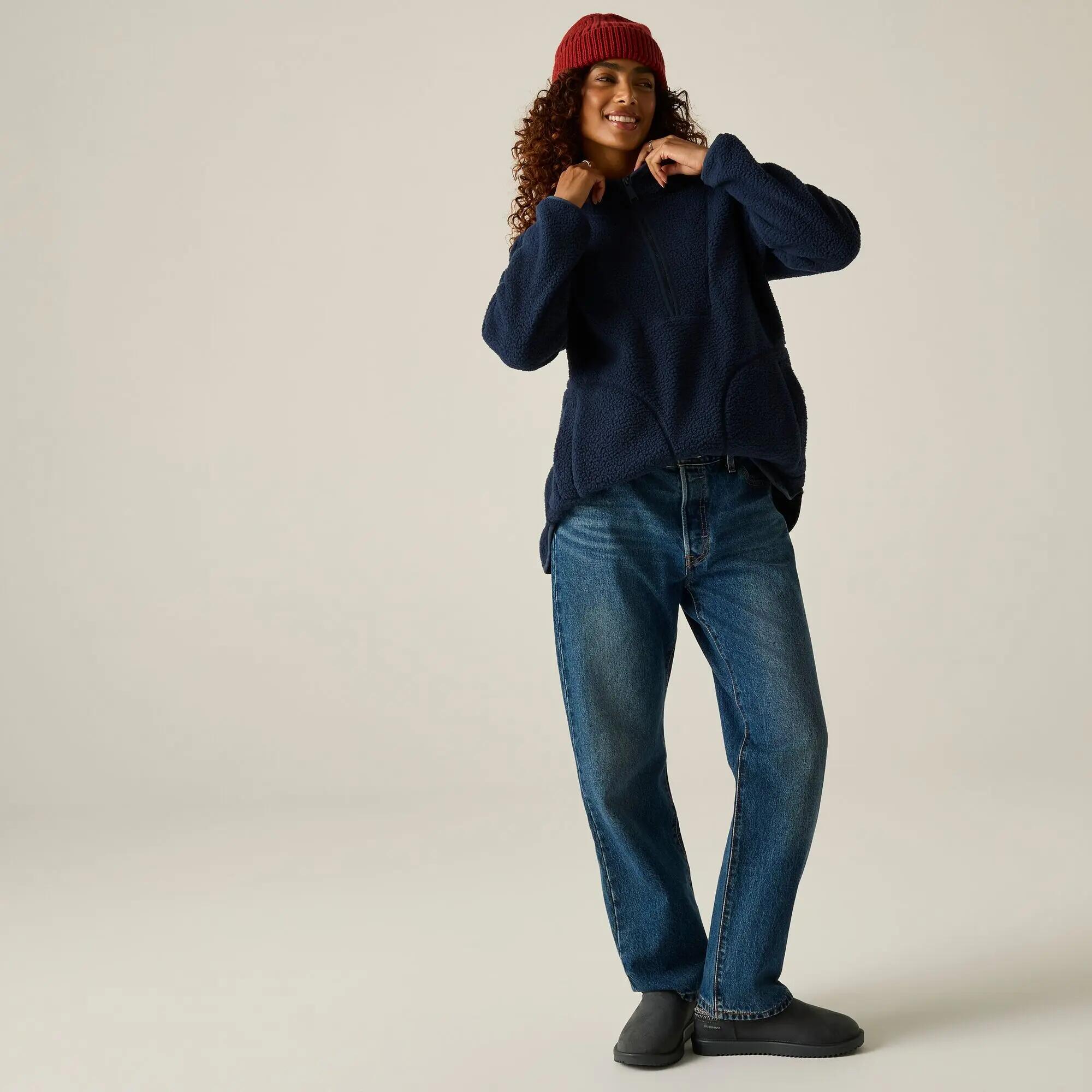 Damen-Fleecejacke von Frankie Borg (langer Schnitt, halber Reißverschluss) 6/12