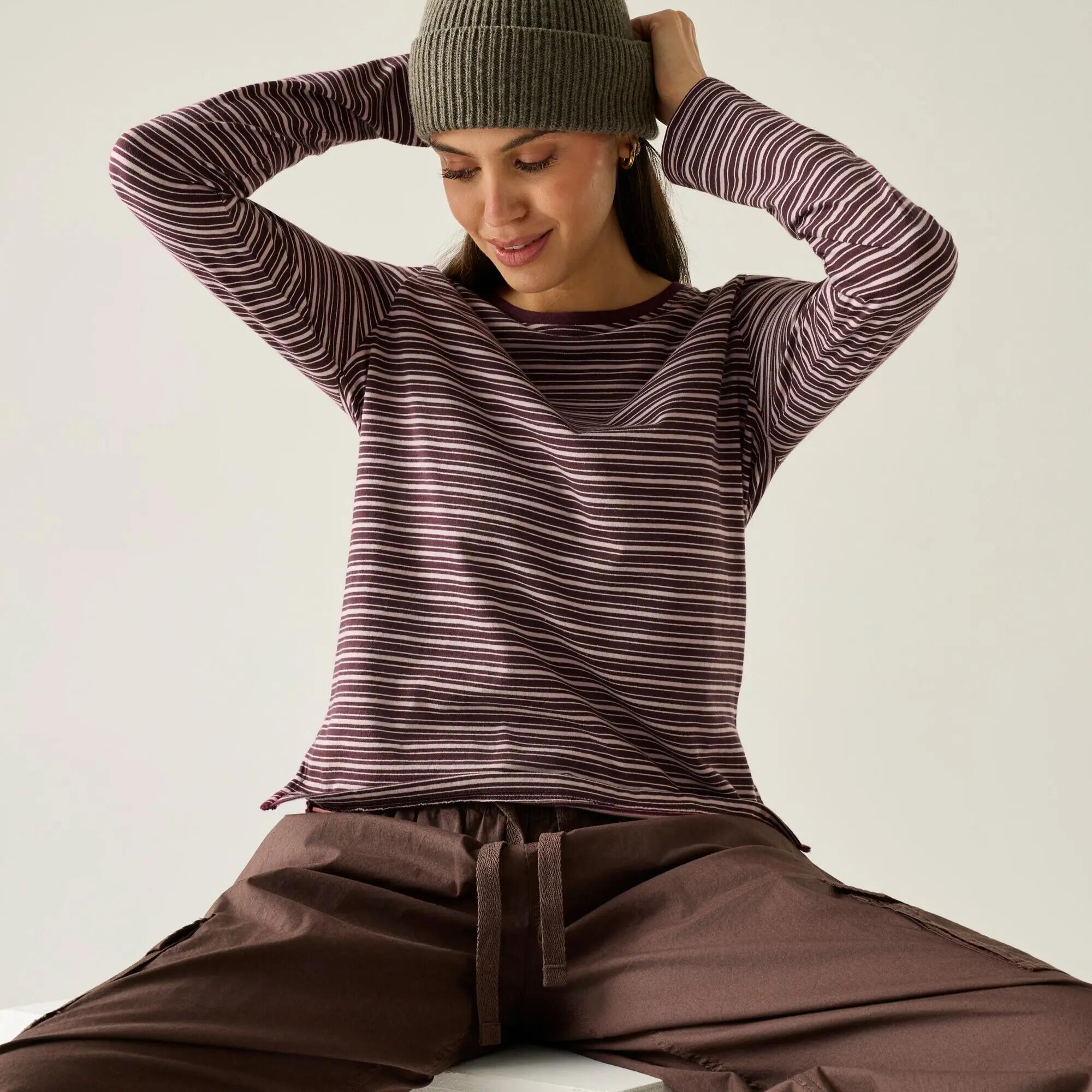 Dames Federica T-shirt met ronde hals, strepen en lange mouwen 6/10