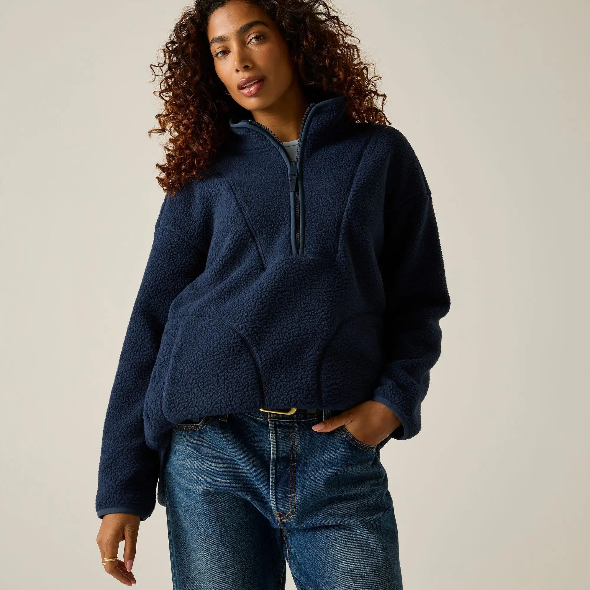 Damen-Fleecejacke von Frankie Borg (langer Schnitt, halber Reißverschluss) 4/12