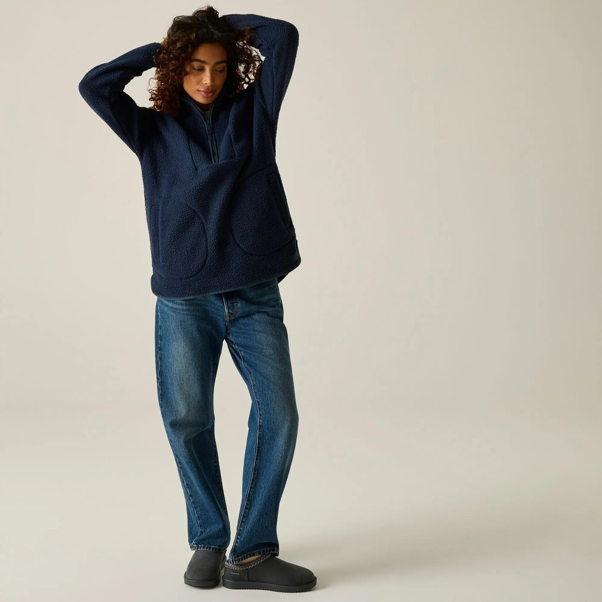 Damen-Fleecejacke von Frankie Borg (langer Schnitt, halber Reißverschluss) 3/12