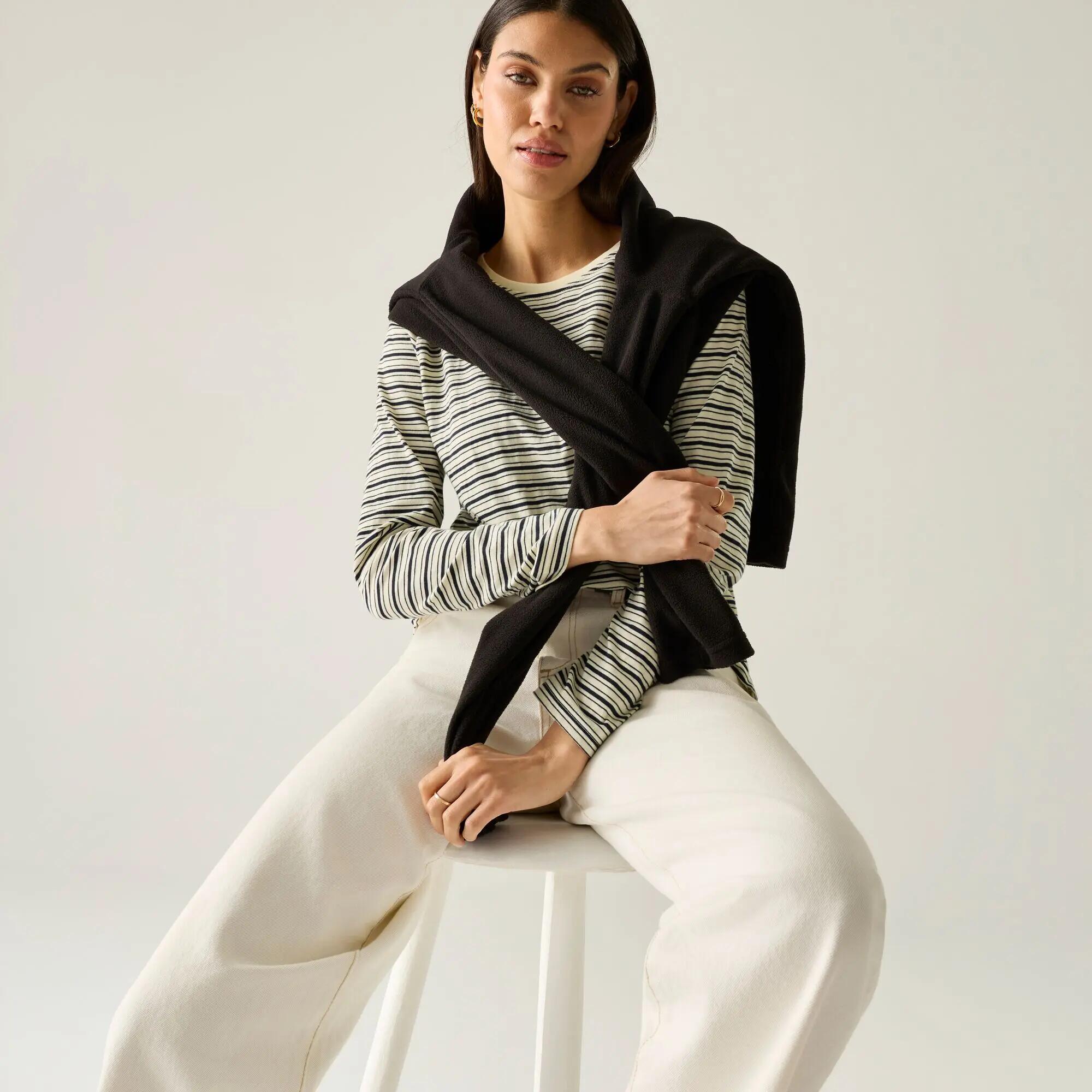 T-shirt a maniche lunghe a righe con scollo rotondo da donna Federica 4/10