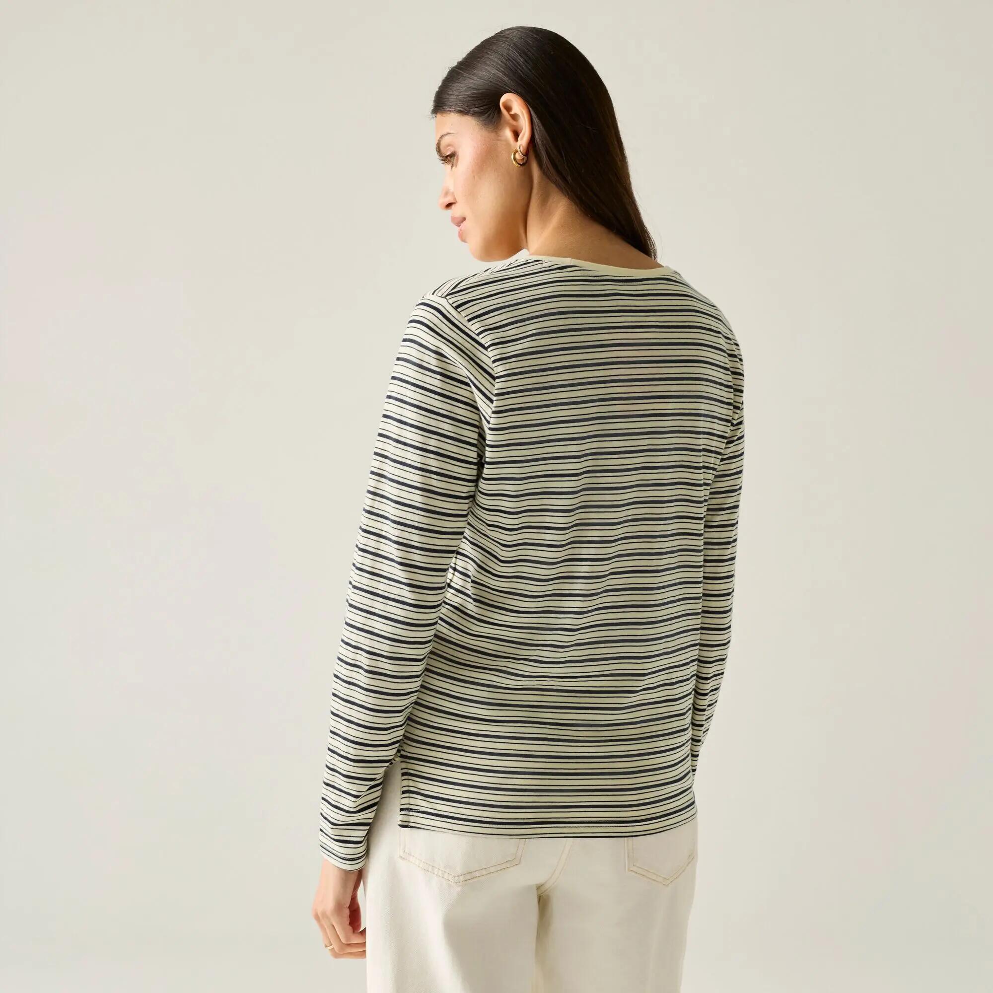 T-shirt a maniche lunghe a righe con scollo rotondo da donna Federica 3/10