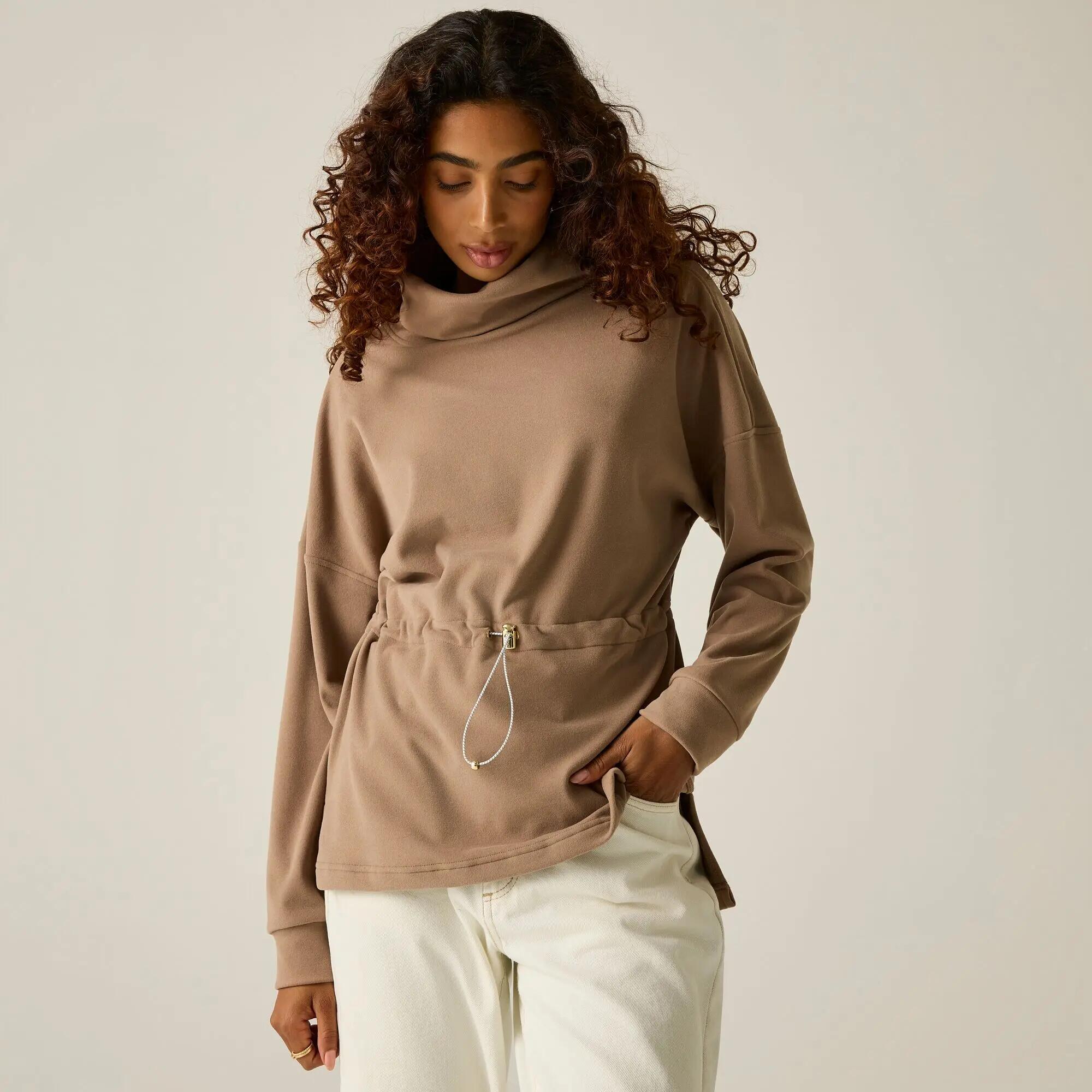 Maglione da donna a collo alto in pile 5/12