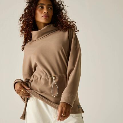 Pull polaire à col roulé pour femme