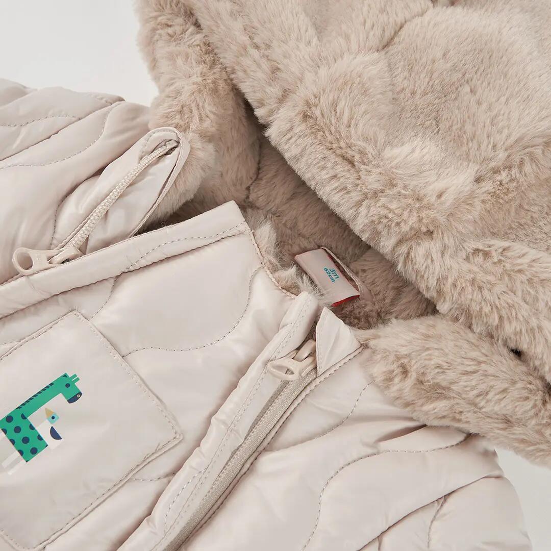 Buzo tejido técnico bebé beige con jirafa 3/4