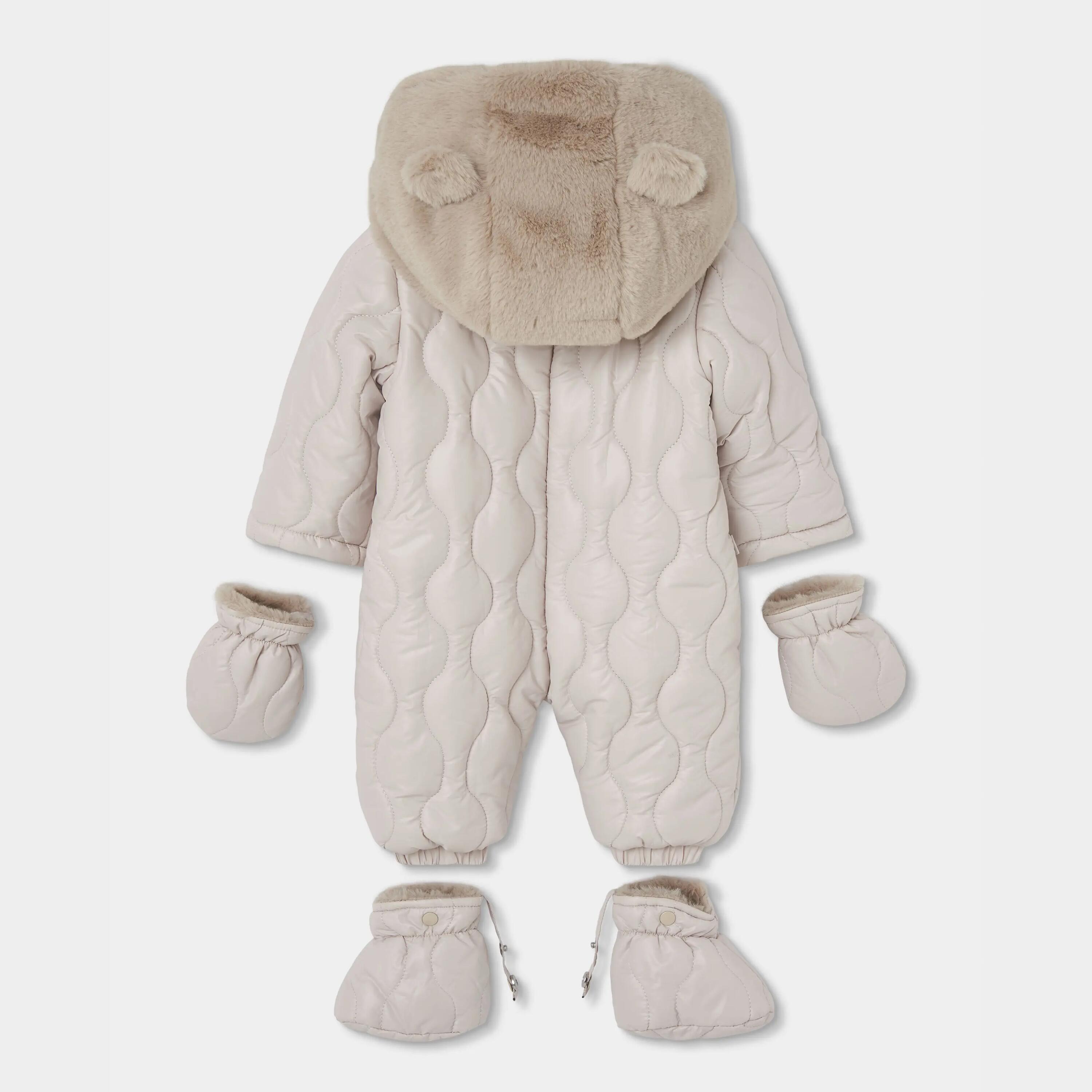 Buzo tejido técnico bebé beige con jirafa 2/4