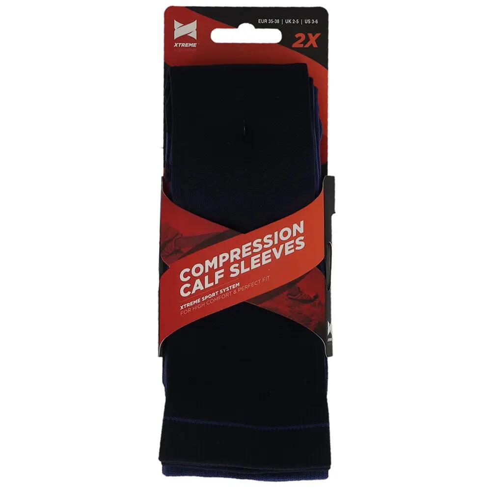 Compressie Kuit Sleeves voor Hardlopen Multi Blue 4/4