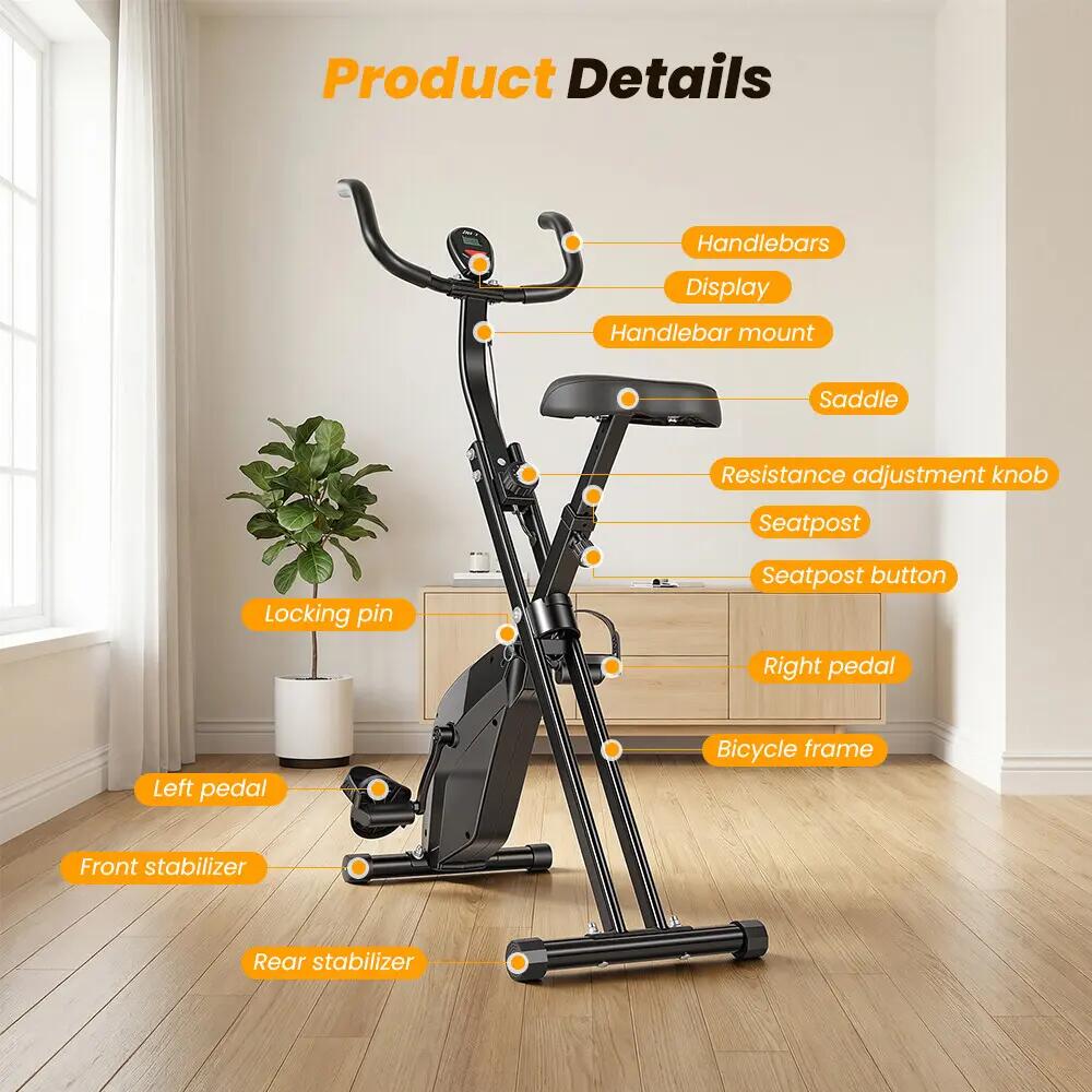 iscooter YZJ-508 bicicleta estática com 16 níveis de resistência magnética 9/9