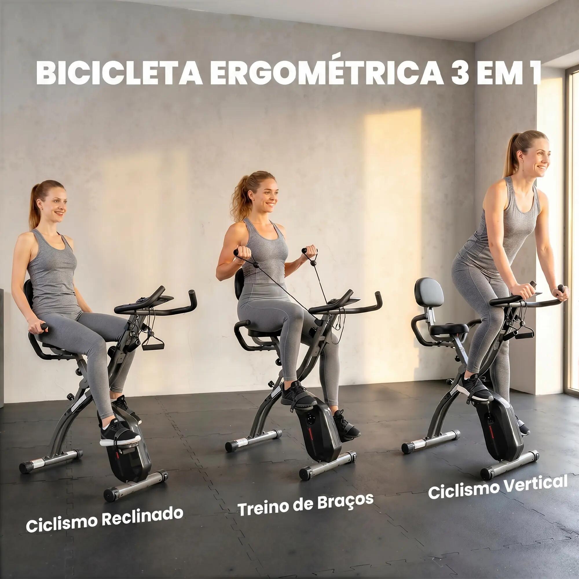 Bicicleta estática dobrável 105x53.5x109 cm preto SPORTNOW 7/11