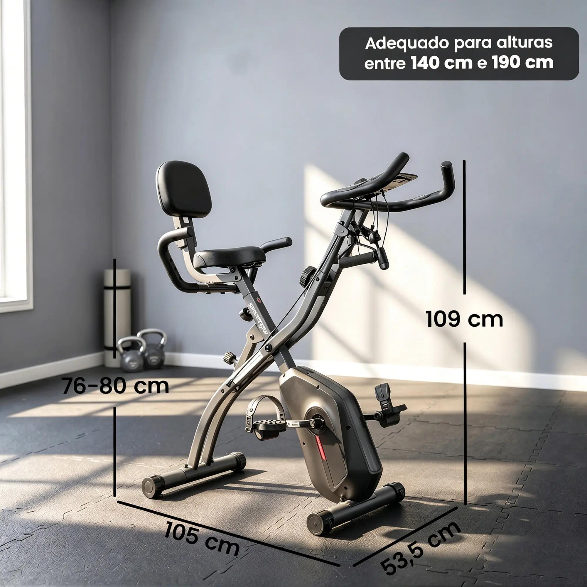 Bicicleta estática dobrável 105x53.5x109 cm preto SPORTNOW 3/11