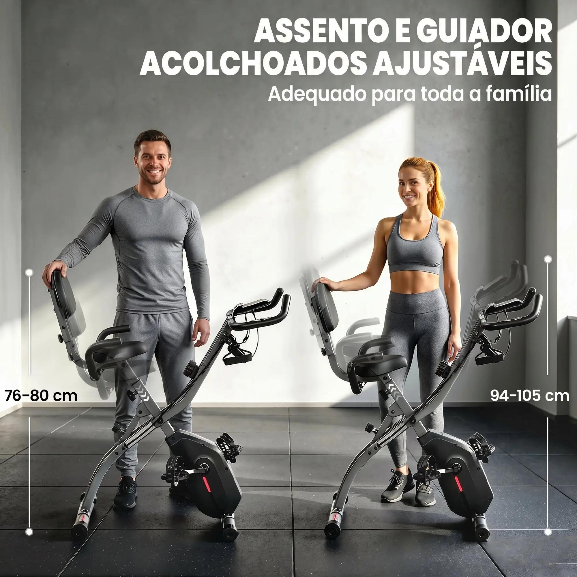 Bicicleta estática dobrável 105x53.5x109 cm preto SPORTNOW 10/11
