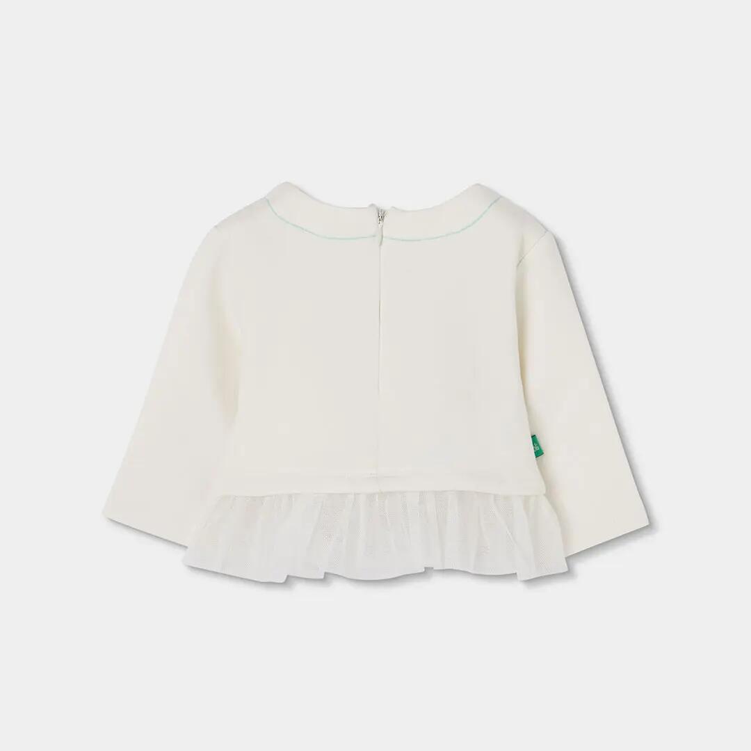Conjunto punto bebé niña blanco estampado árboles 5/7