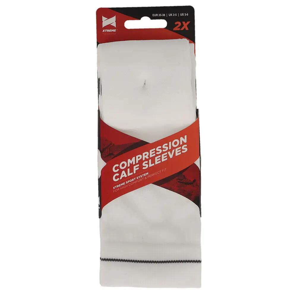 Compressie Kuit Sleeves voor Hardlopen Multi White 4/4