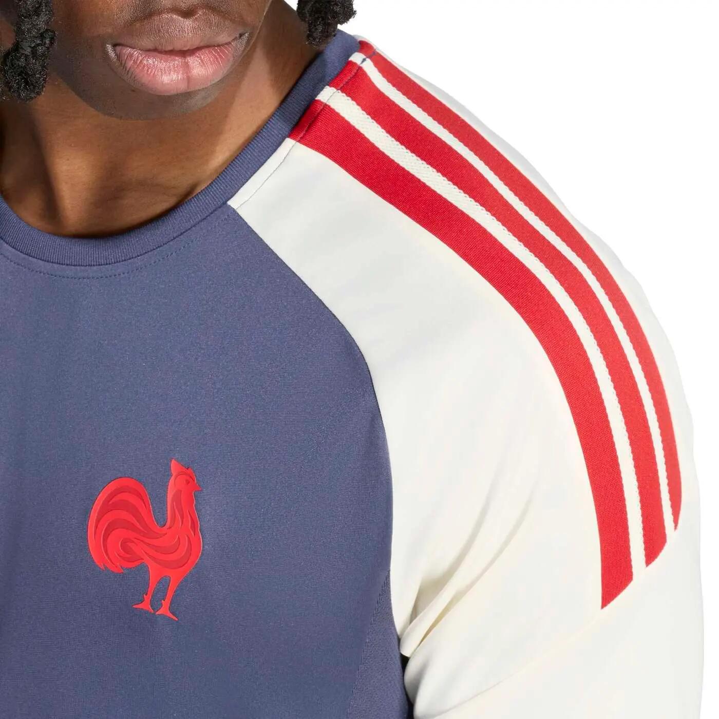 Camiseta Adidas Performance France Rugby Azul y beige 6/7