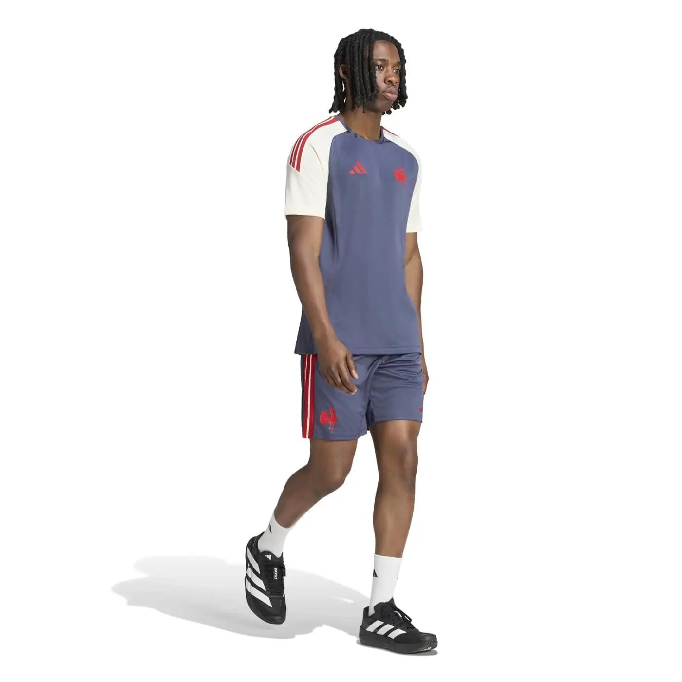 Camiseta Adidas Performance France Rugby Azul y beige 5/7