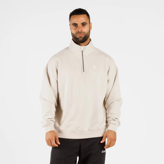 Sweat 1/4 zip oversize ZEUZ – Homme – Beige – Taille S