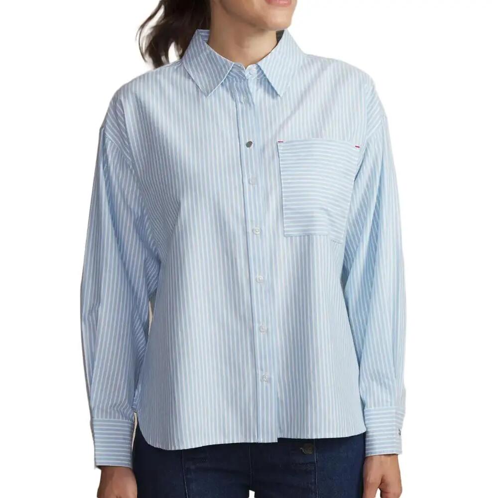 Women's Blue Striped Shirt TBS Oxygene