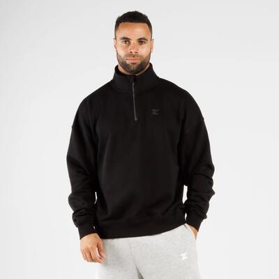 Zeuz oversized comfort trui met 1/4 rits – heren – beige – maat s