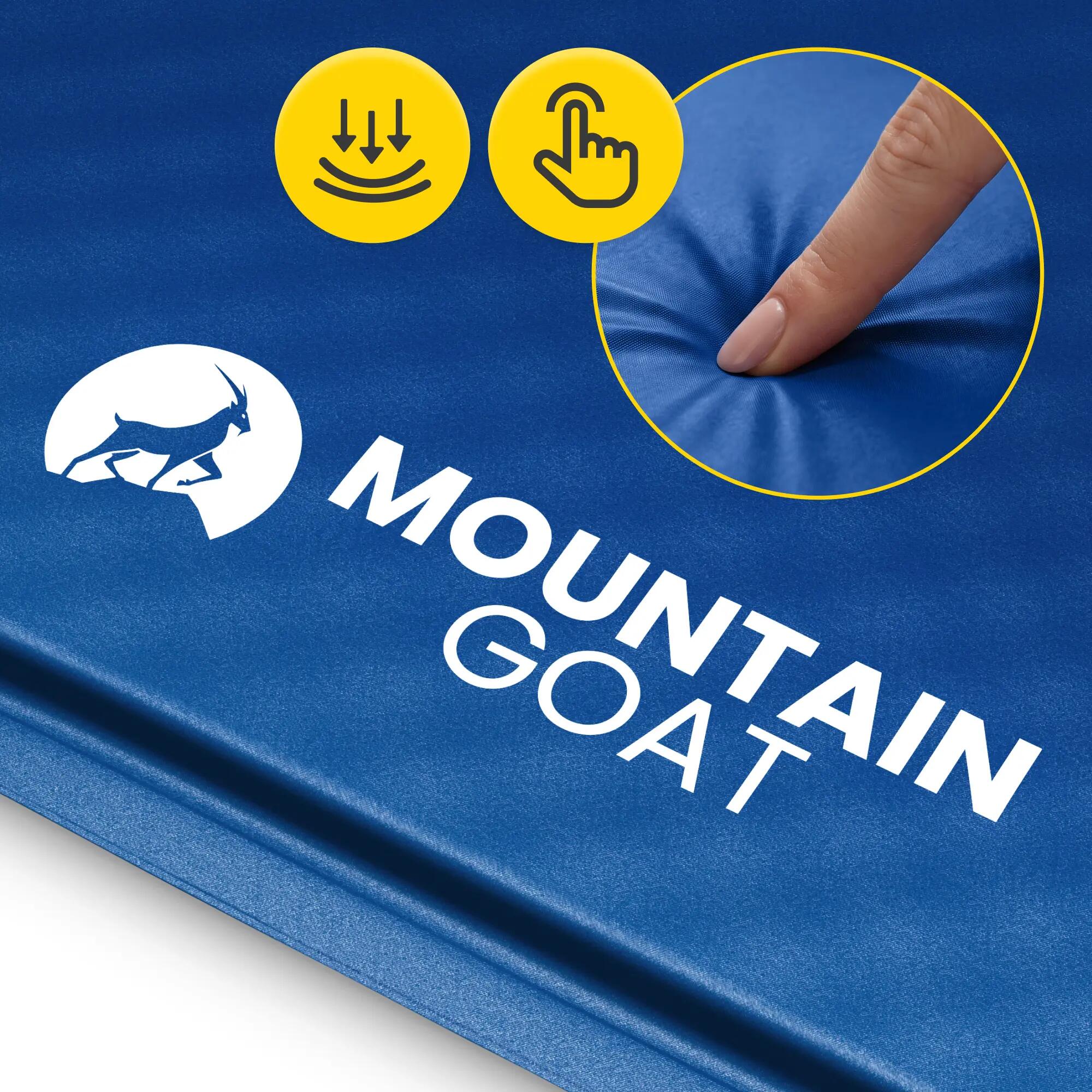 Aufblasbare Selbstaufblasende Isomatte mit Kissen 188x65cm Mountain Goat 9/15