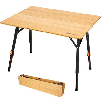 Table de camping en bambou Woboo M Table pliante en bois Réglable en continu