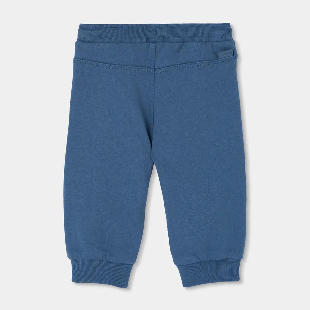 Pantalón felpa niño azul con cordón 2/4