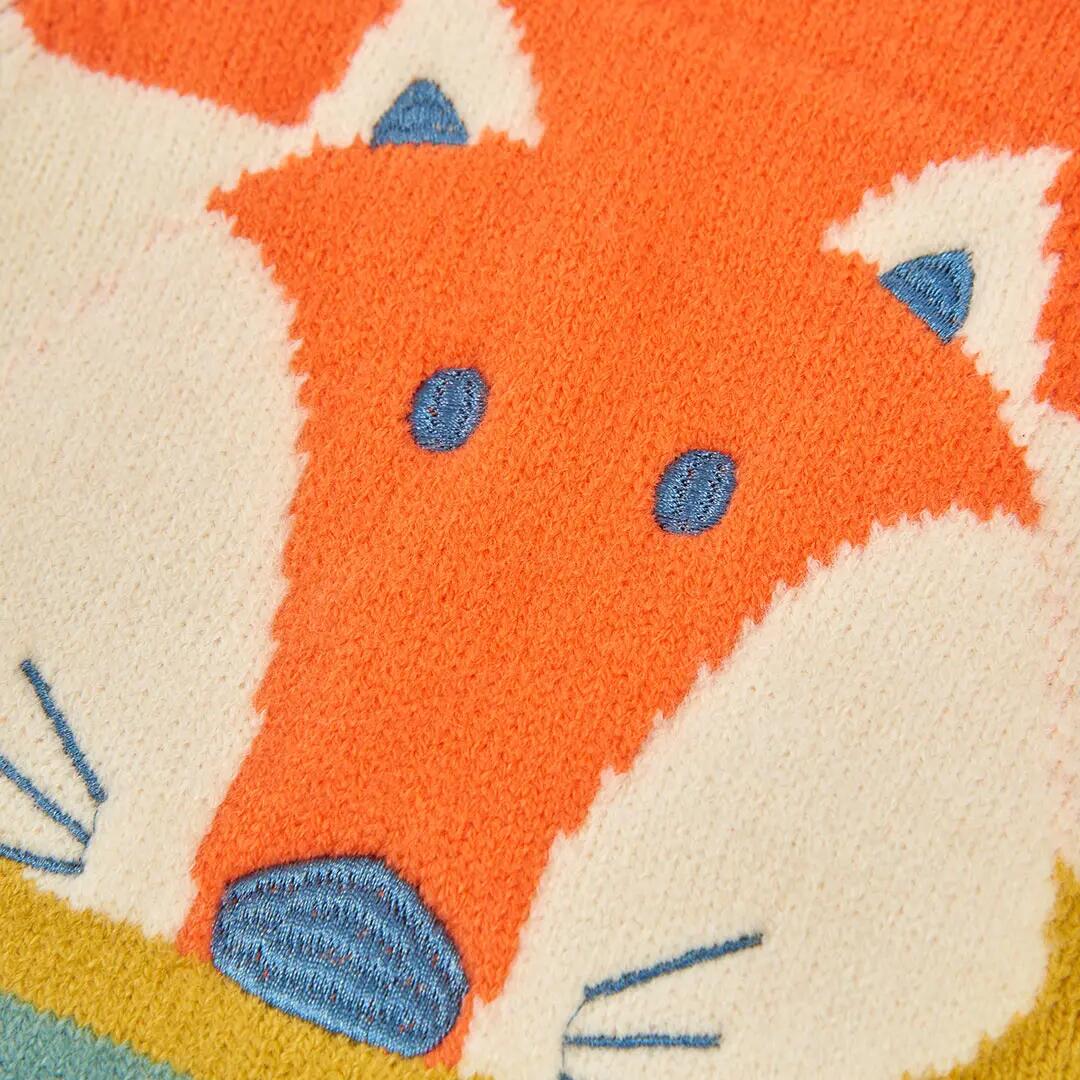 Jersey naranja bebé niño estampado zorro listado 3/4