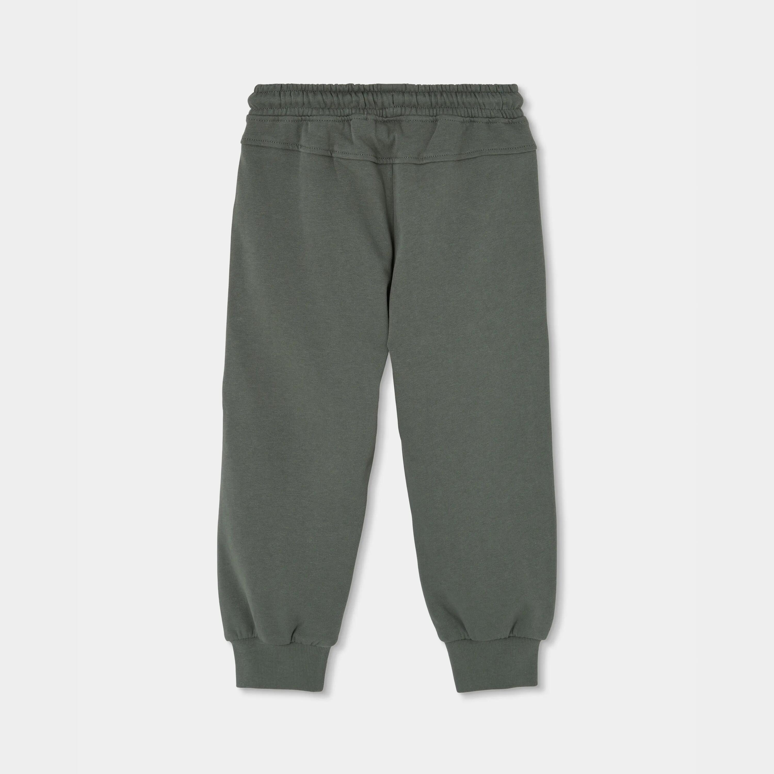 Pantalón felpa niño gris con bolsillo cremallera 2/4