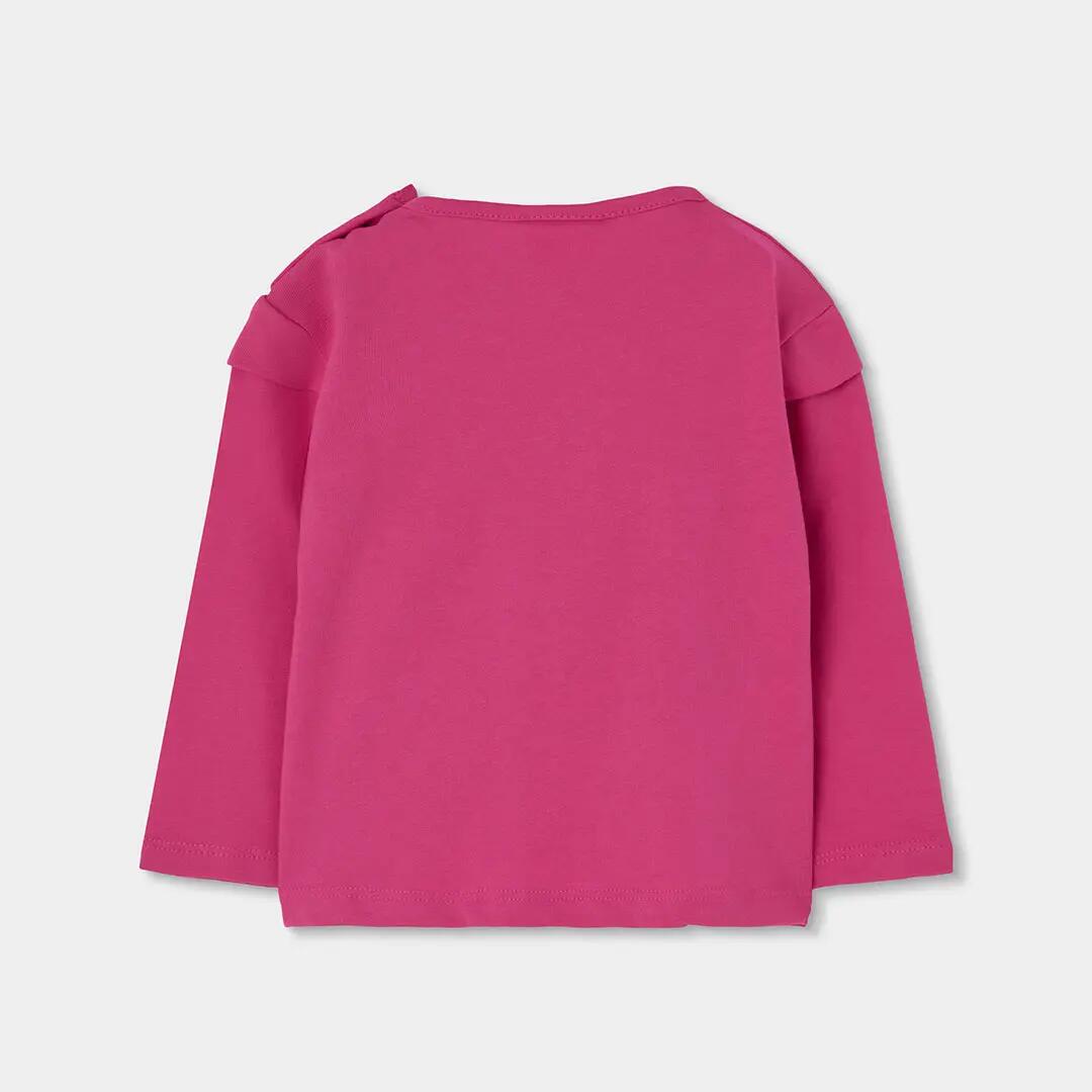 Camiseta punto niña fresa bordado flores 2/4