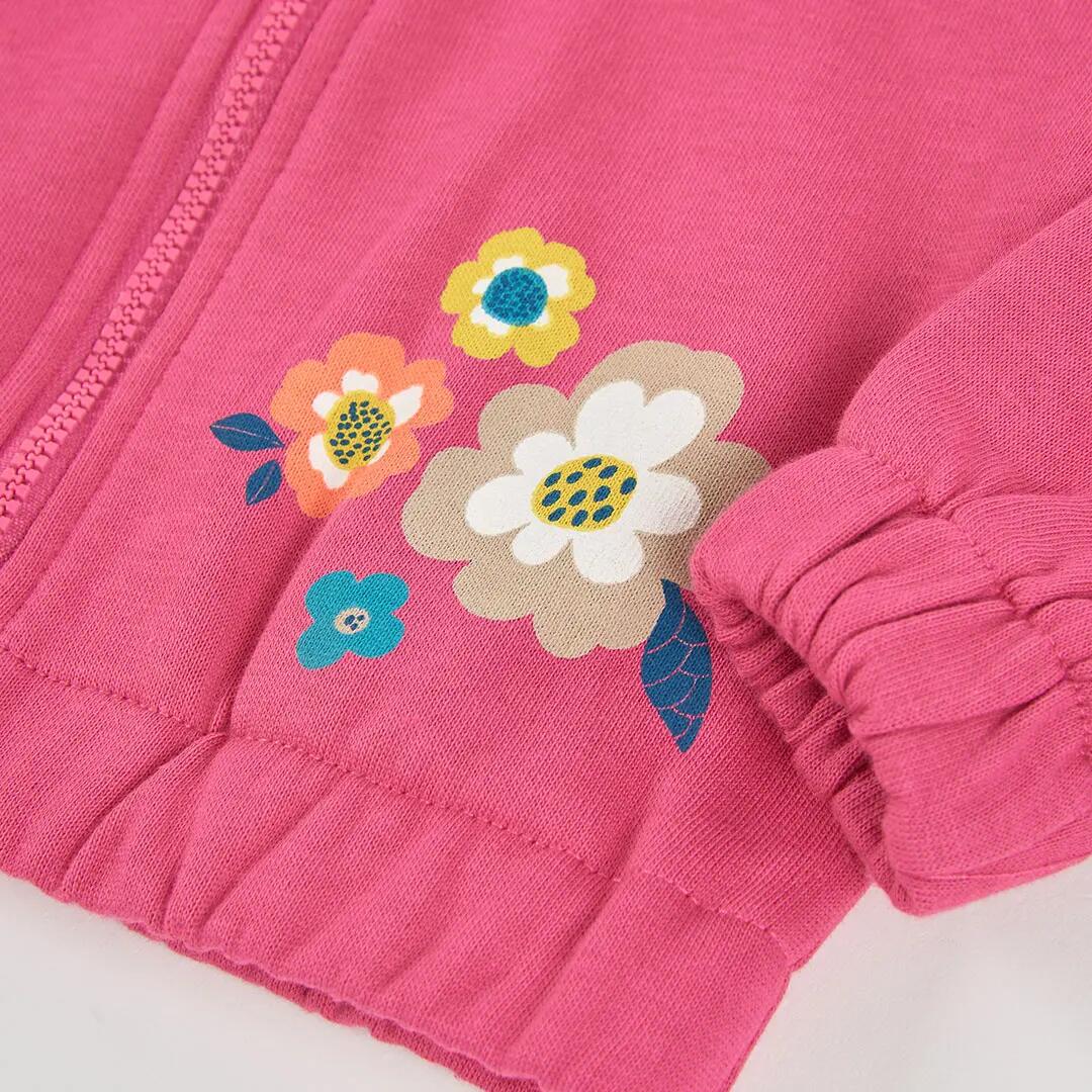 Chaqueta felpa niña fresa estampado flores 4/4