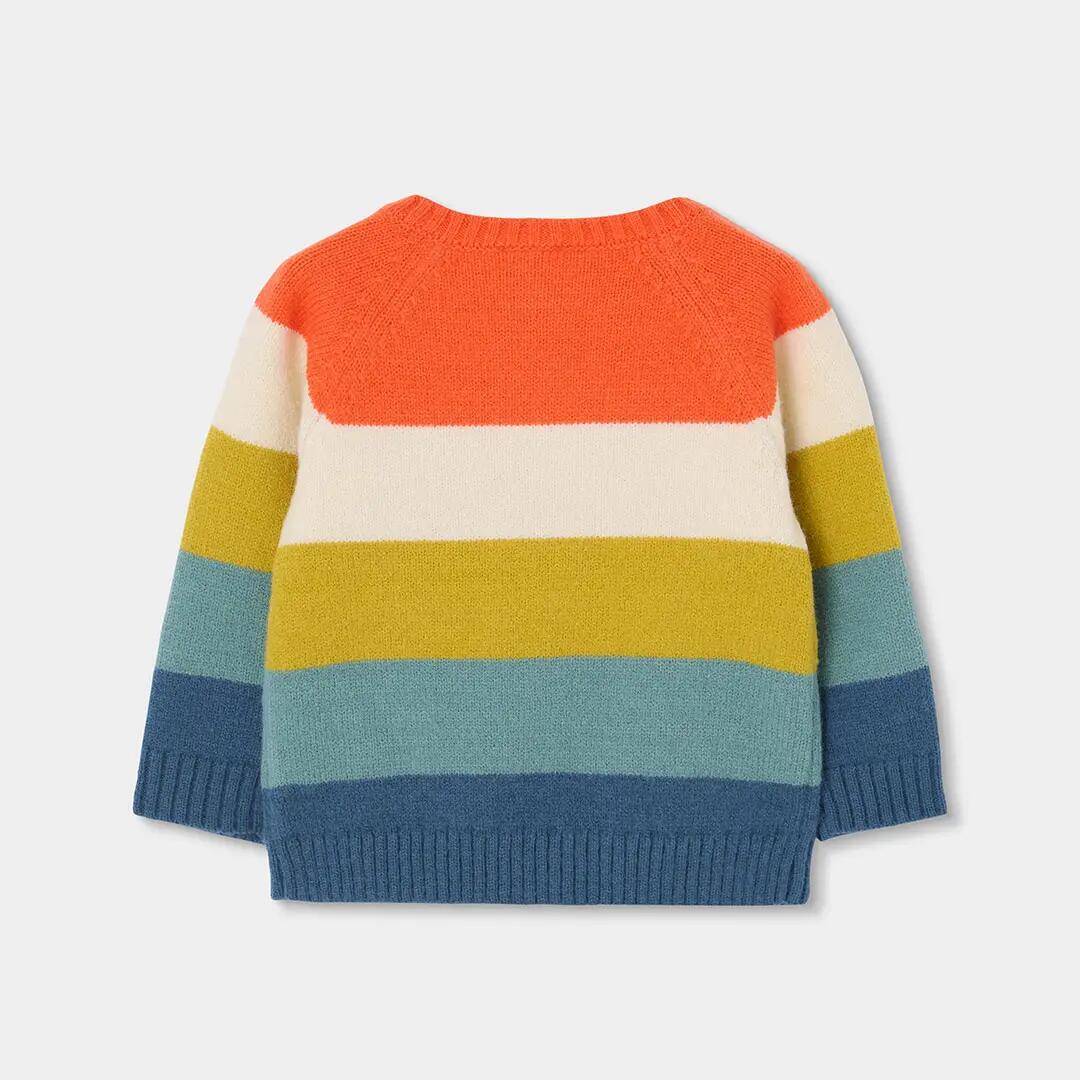 Jersey naranja bebé niño estampado zorro listado 2/4