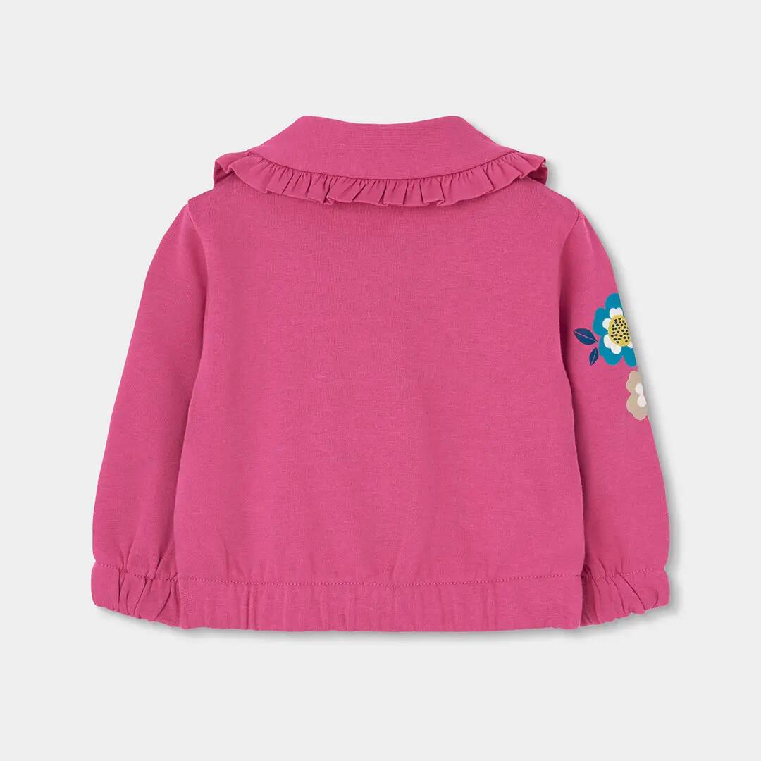 Chaqueta felpa niña fresa estampado flores 2/4