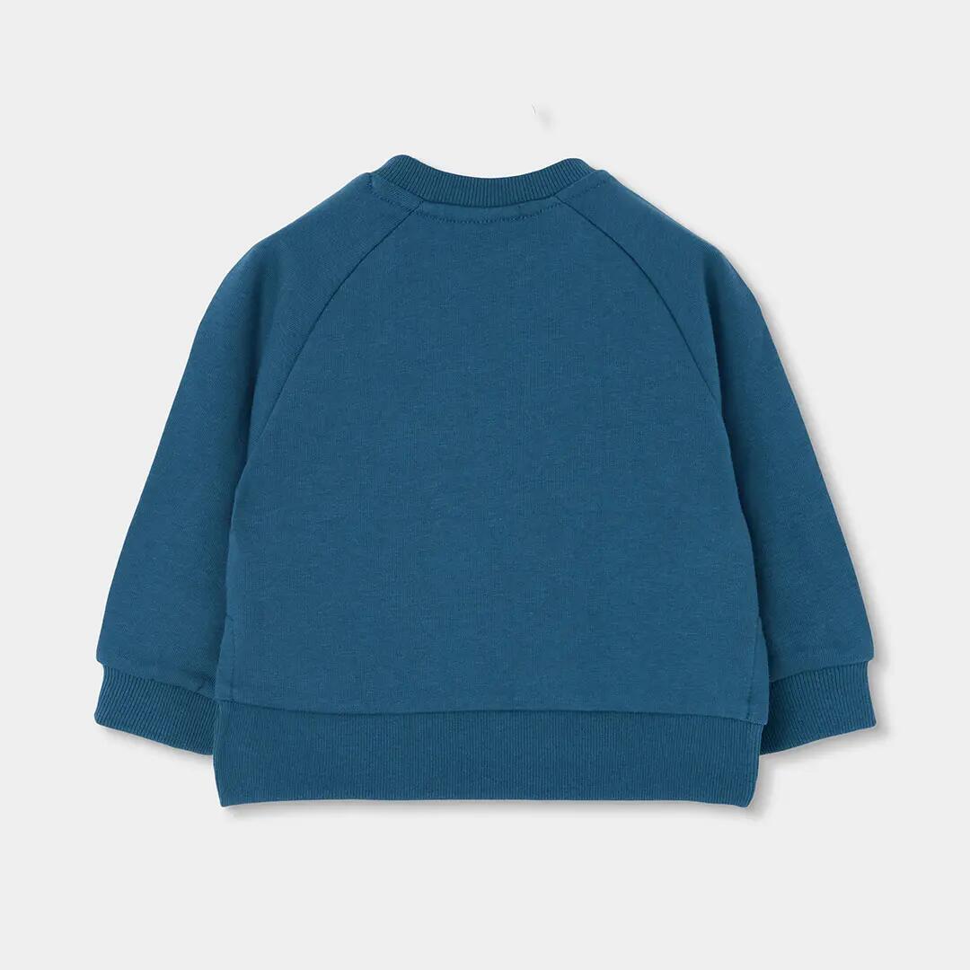 Sudadera felpa niña verde estampado flores 2/4