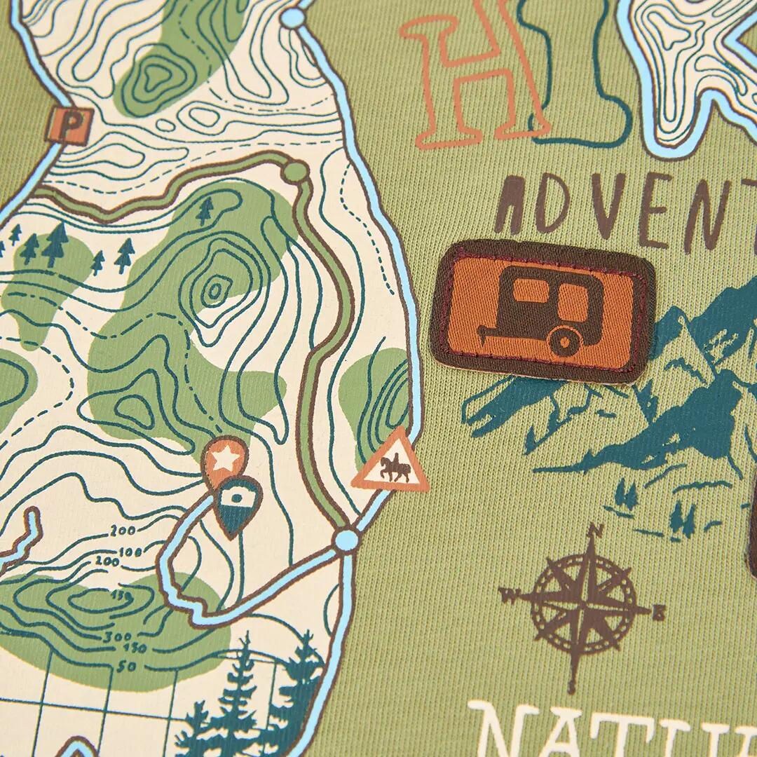 Camiseta punto niño verde estampado oso aventura 4/4