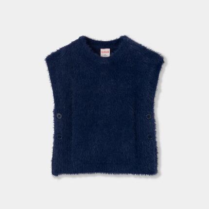 Pull sans manches fille avec boutons