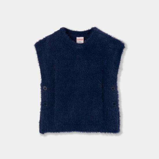 Pull sans manches fille avec boutons