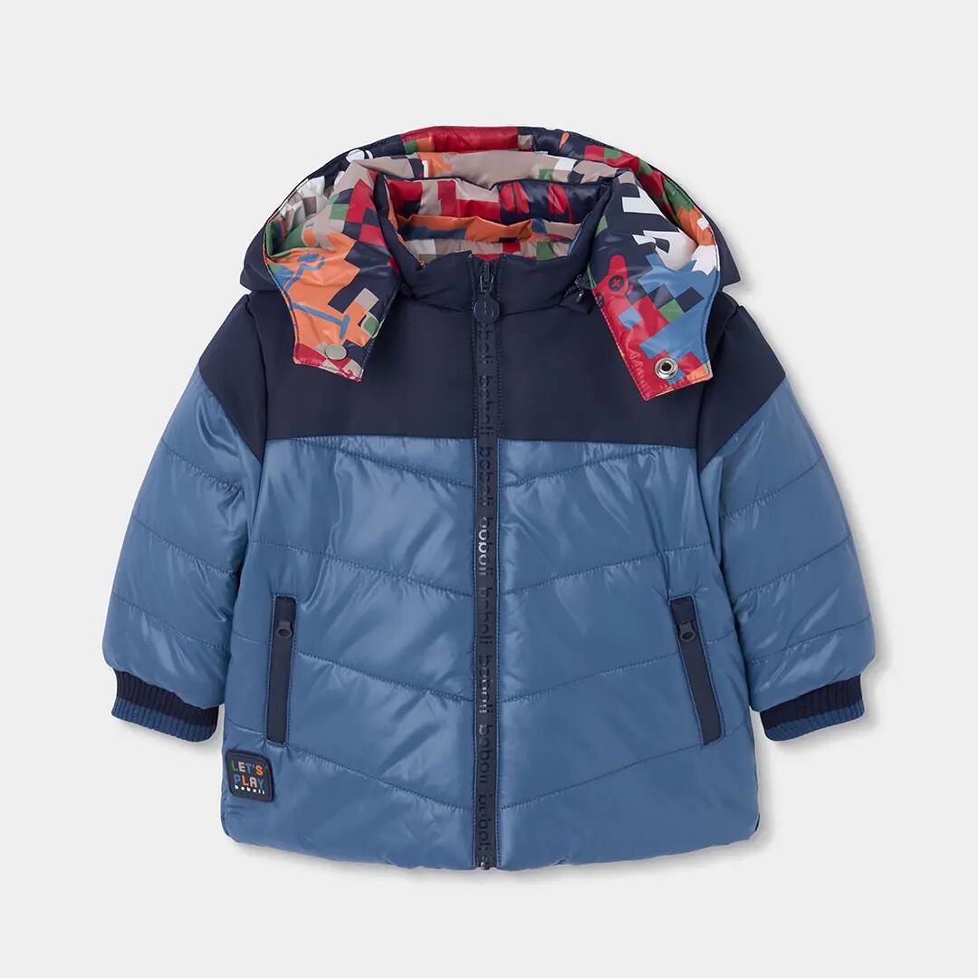 Parka tejido técnico niño azul reversible estampada 3/7