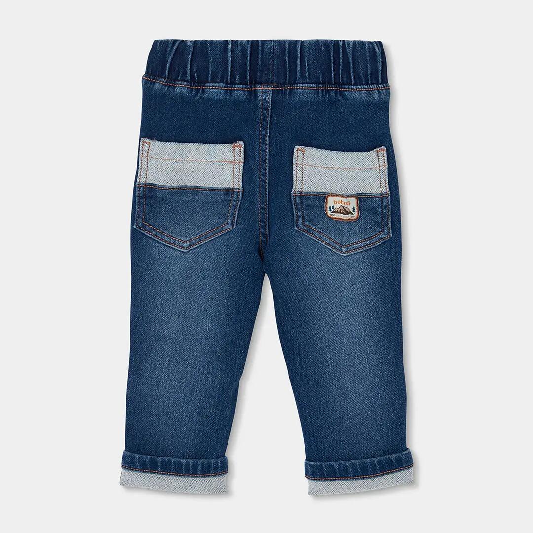 Pantalón denim niño azul con cordón 2/4