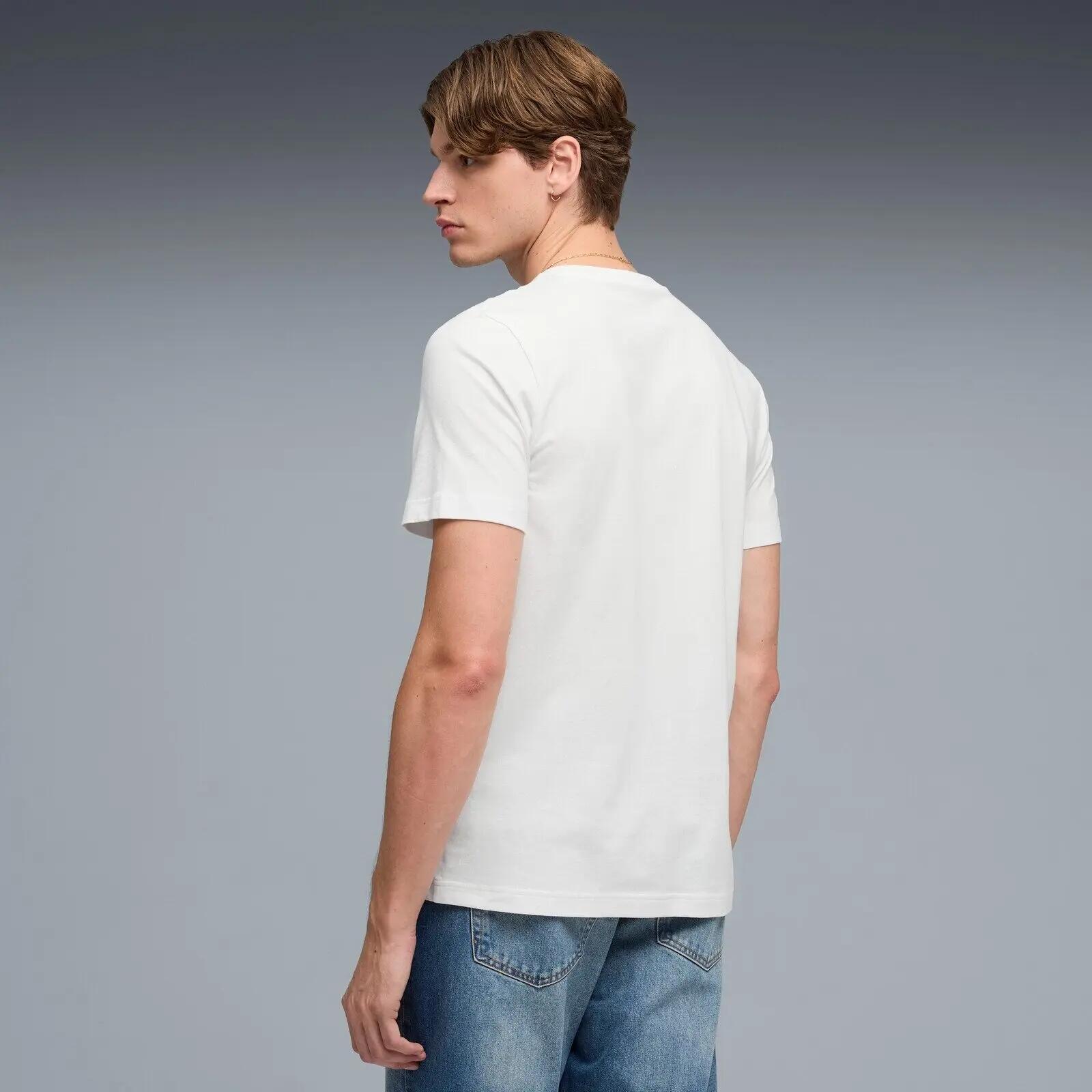 Camiseta Puma Graphic Cat Logo Tee, Blanco, Hombre 2/5