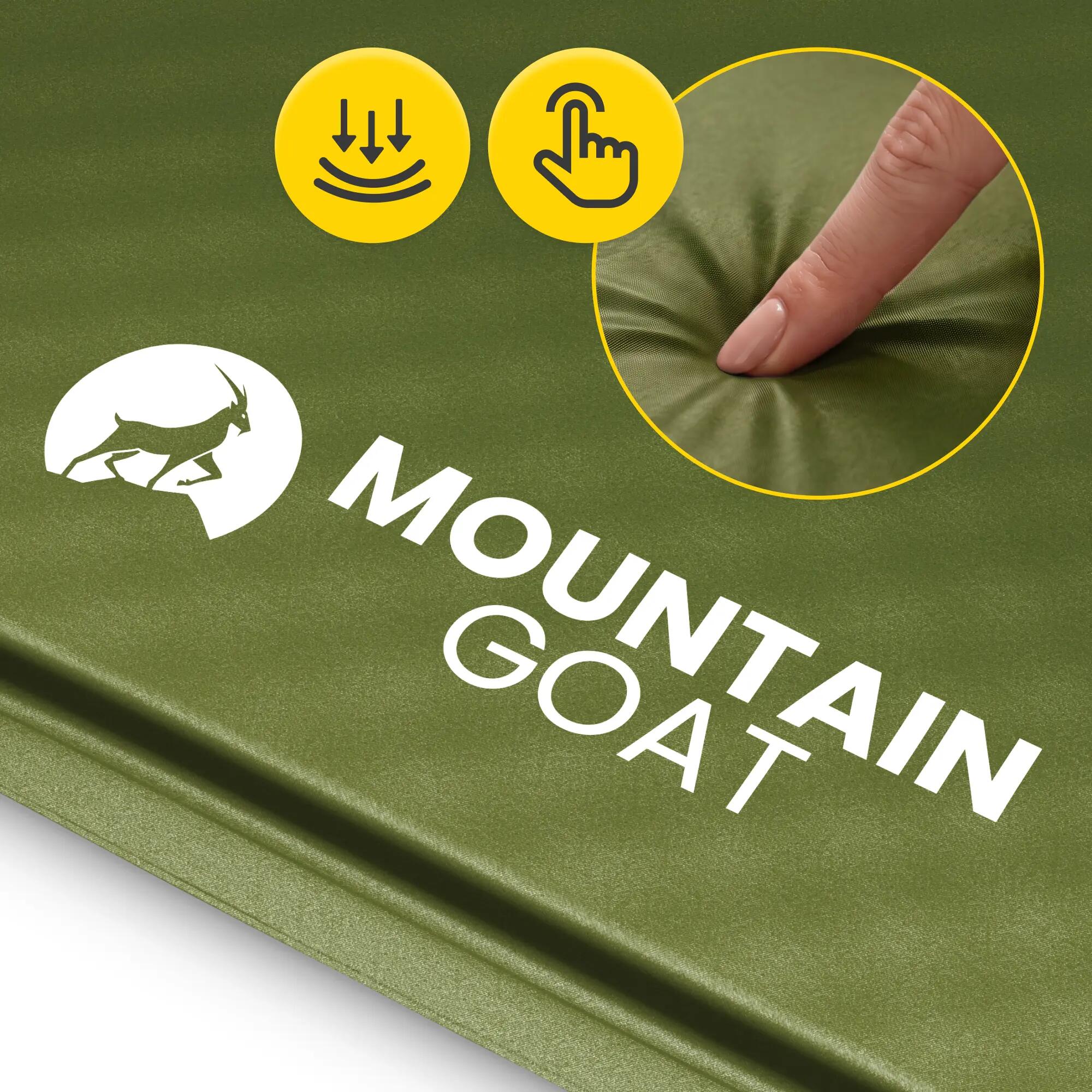 Aufblasbare Selbstaufblasende Isomatte mit Kissen 188x65cm Mountain Goat 8/15
