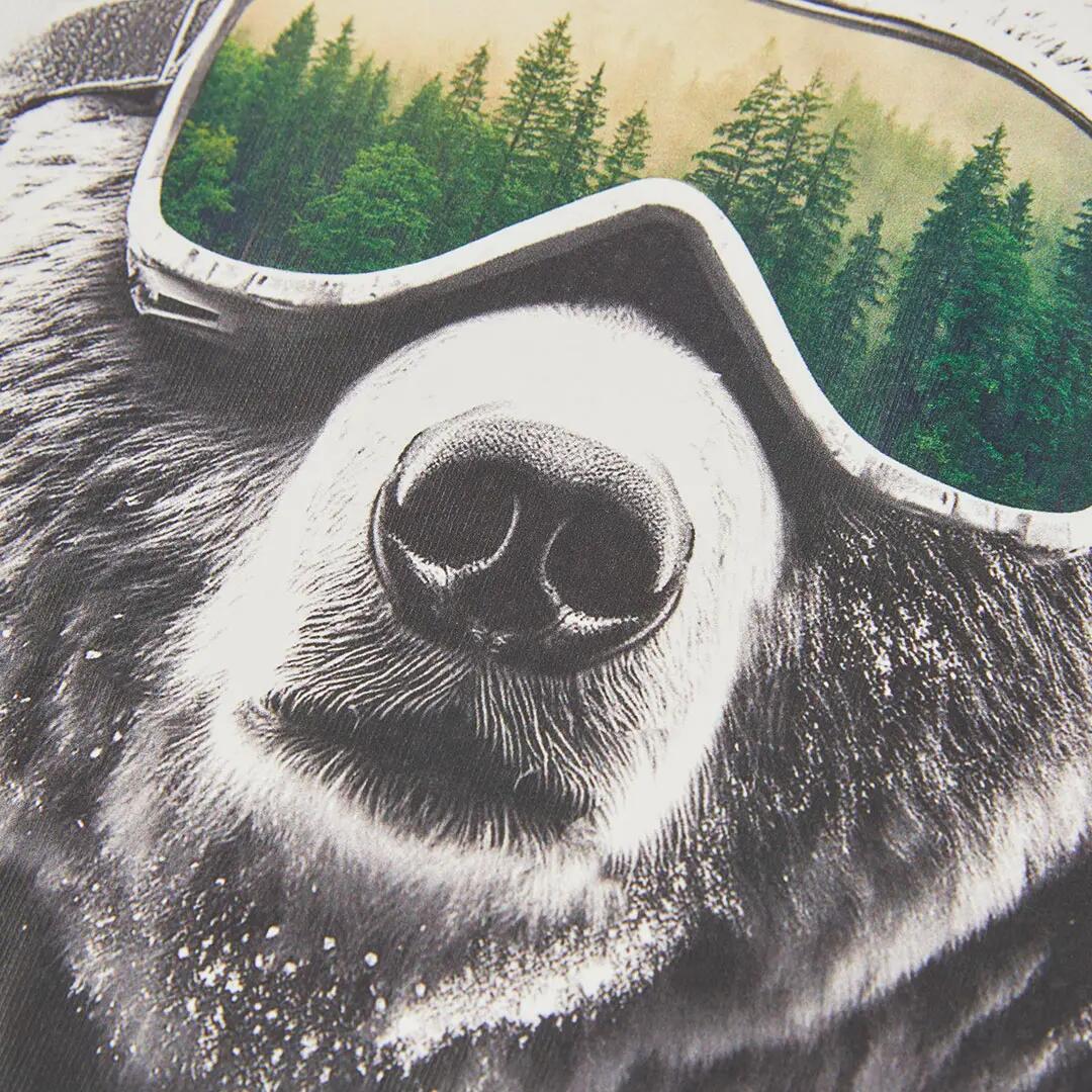 Camiseta punto niño blanca estampado oso 3/4