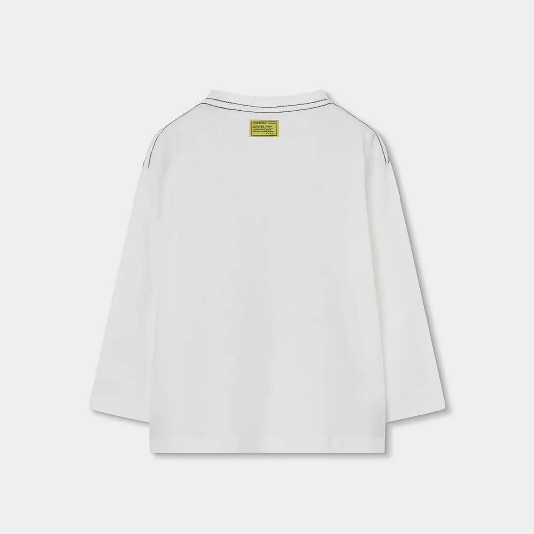 Camiseta punto niño blanca estampado oso 2/4