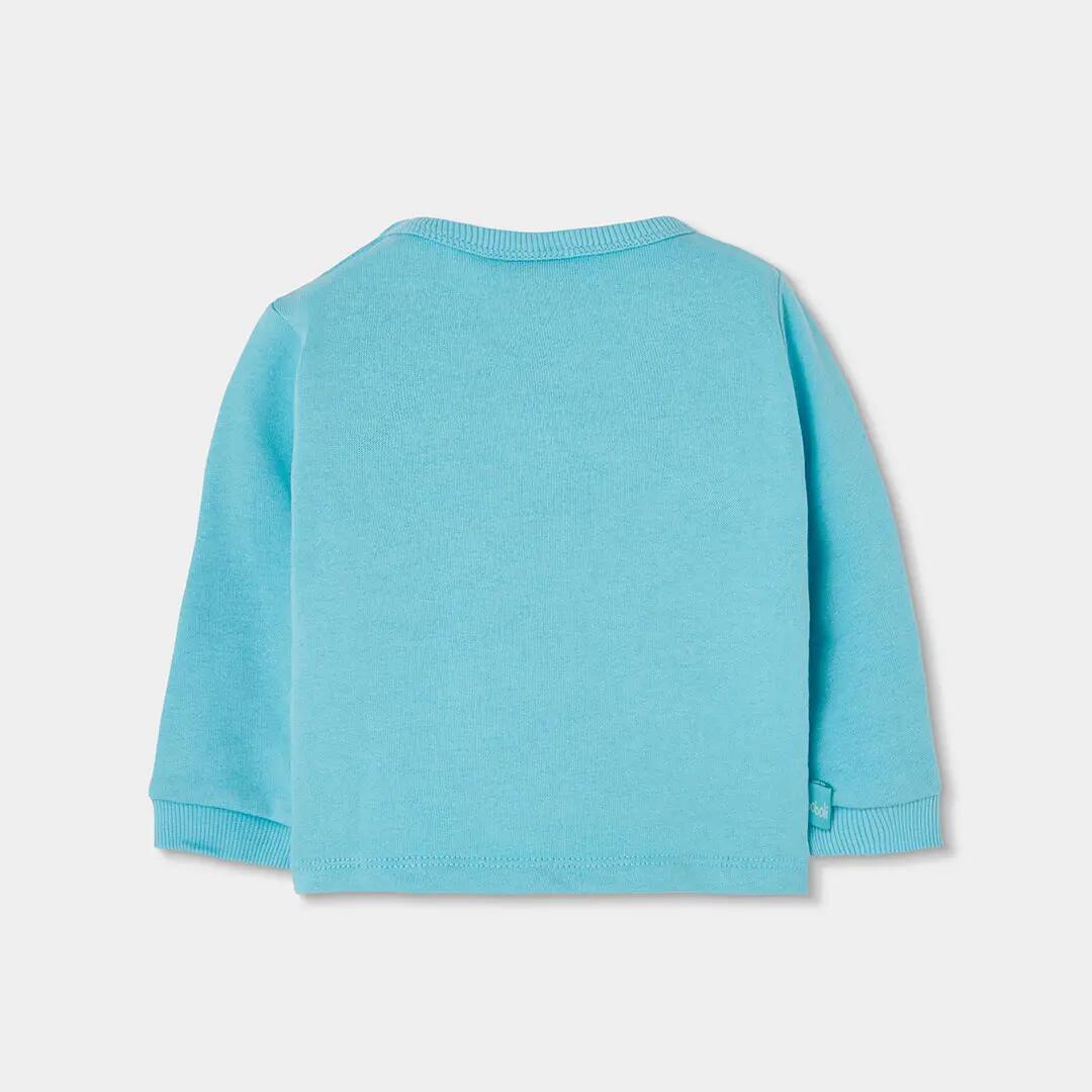Sudadera felpa bebé niño verde con jirafa 2/4