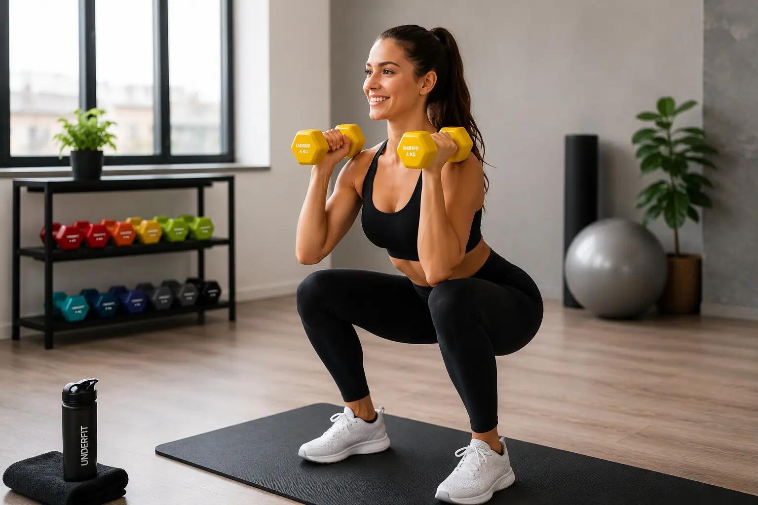 Hantla winylowa fitness UNDERFIT 2 x 1 kg 6/7